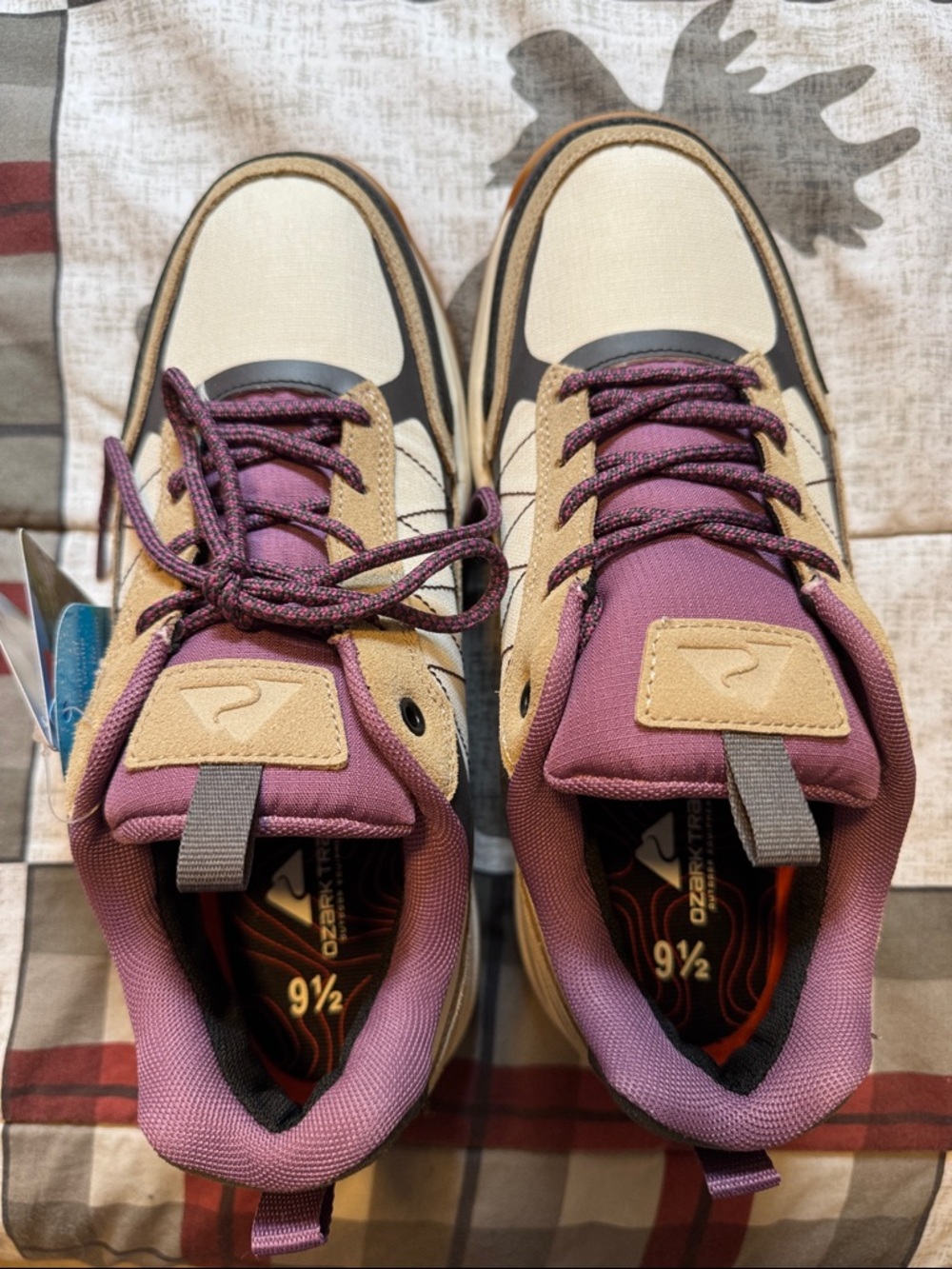 Ozark Trail Kids Lace-Up Sneakers in Purple and Tan